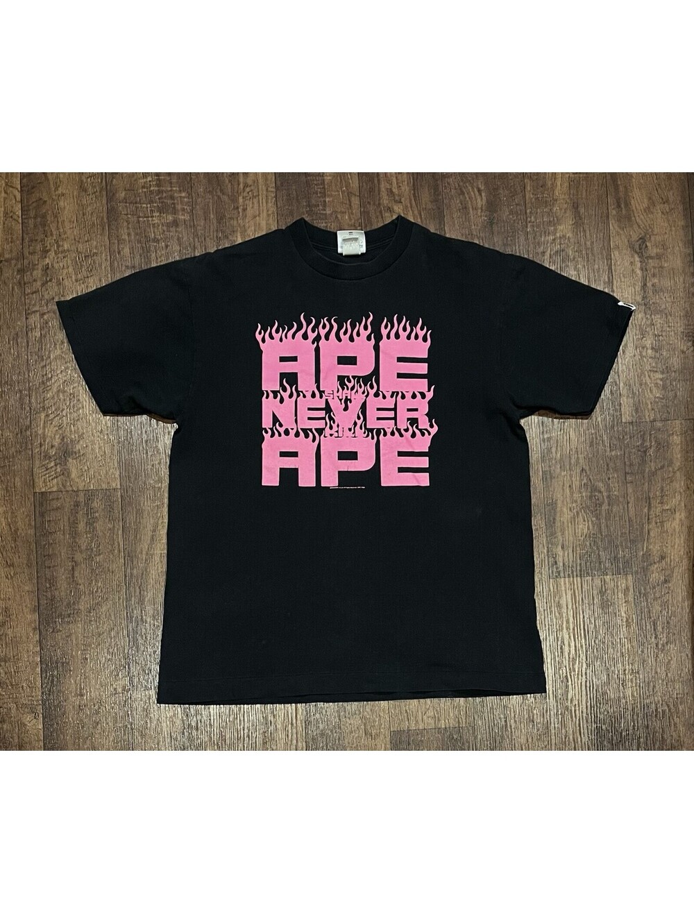 A Bathing Ape Bape Logo Tee Shirt Large Black